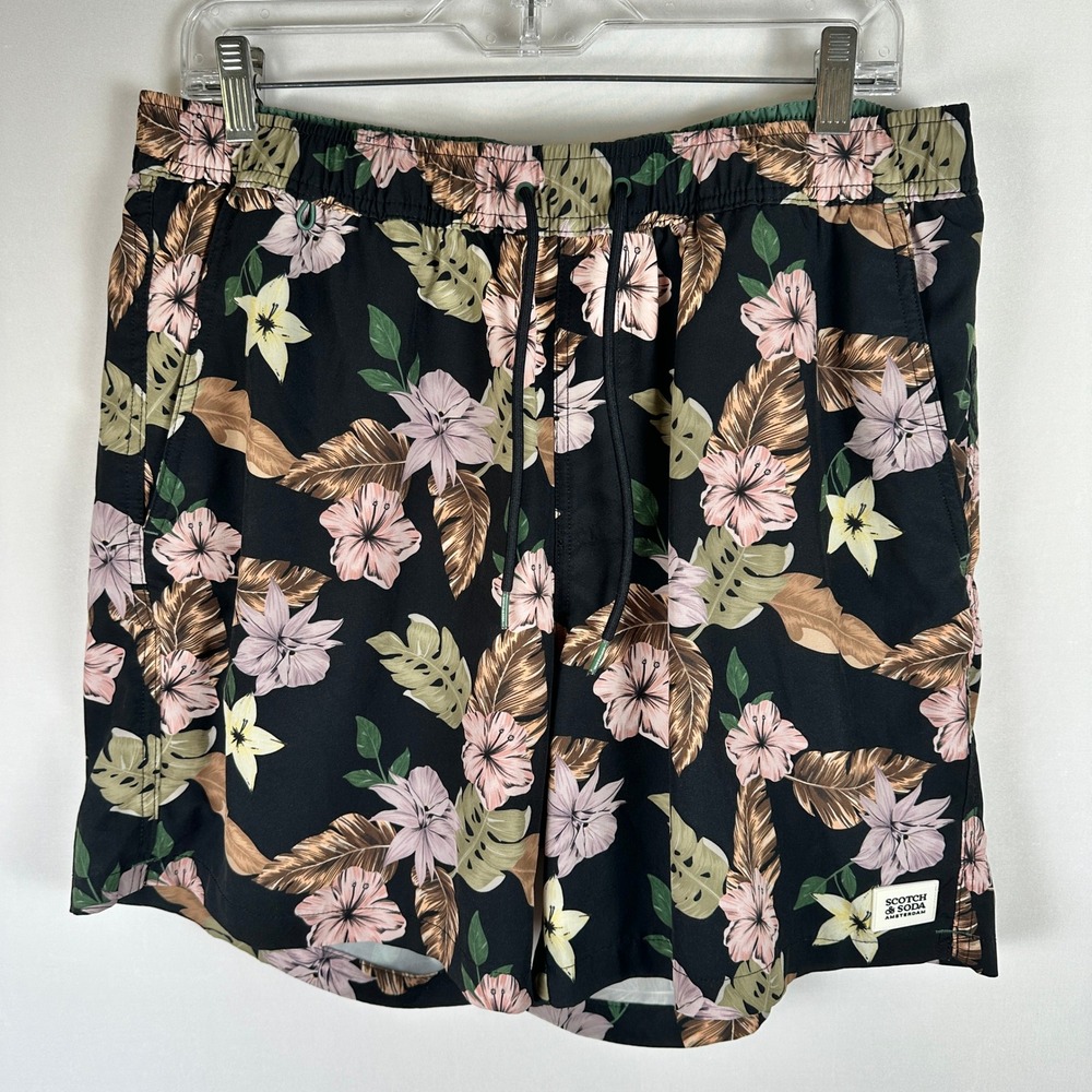 Scotch‎ & Soda Nostalgia Floral Swim Trunks Men XL Compression Liner Tropical